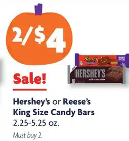 Family Dollar Hershey's or Reese's King Size Candy Bars offer