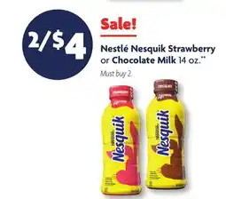 Family Dollar Nestlé Nesquik Strawberry or Chocolate Milk offer
