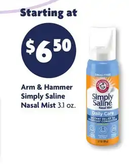 Family Dollar Arm & Hammer Simply Saline Nasal Mist offer