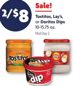 Family Dollar Tostitos, Lay's, or Doritos Dips offer