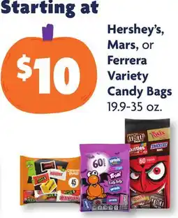 Family Dollar Hershey's, Mars, or Ferrera Variety Candy Bags offer