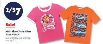 Family Dollar Kids' Blue Circle Shirts offer