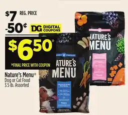 Dollar General Nature's Menu Dog or Cat Food offer