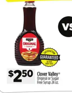 Dollar General Clover Valley Original or Sugar Free Syrup offer