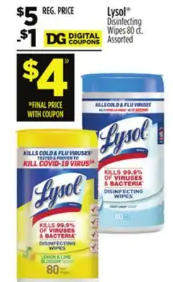 Dollar General Lysol Disinfecting Wipes offer