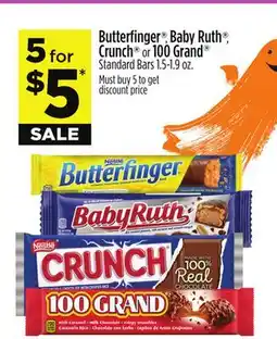 Dollar General Butterfinger , Baby Ruth , Crunch or 100 Grand Standard Bars offer