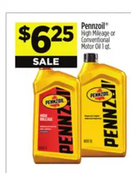 Dollar General Pennzoil High Mileage or Conventional Motor Oil offer