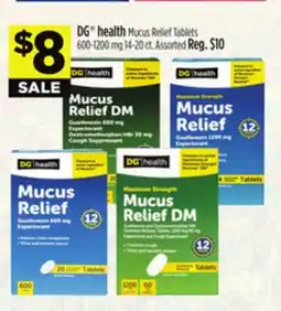 Dollar General DG Health Mucus Relief Tablets offer