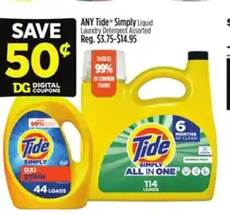 Dollar General ANY Tide Simply Liquid Laundry Detergent offer