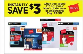 Dollar General Hanes Men's Underwear or Undershirts offer