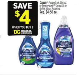 Dollar General Dawn PowerSuds 21.6 oz. or Powerwash TM Spray Kit or Refi lls 16 oz offer