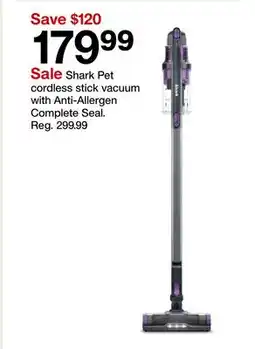 Target Shark Pet cordless stick vacuum with offer