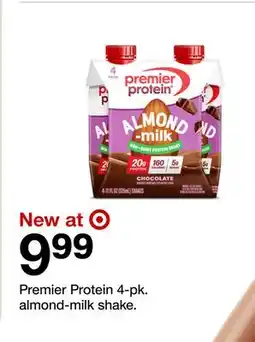 Target Premier Protein 4-pk. almond-milk shake offer