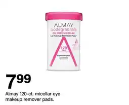 Target Almay 120-ct. micellar eye makeup remover pads offer