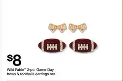 Target Wild Fable 2-pc. Game Day bows & footballs earrings set offer