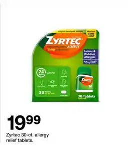 Target Zyrtec 30-ct. allergy relief tablets offer