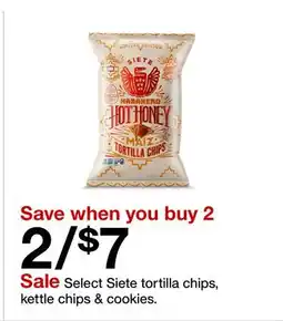 Target Select Siete tortilla chips, kettle chips & cookies offer