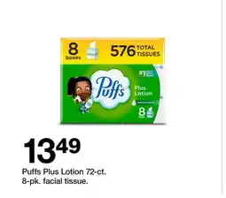 Target Puffs Plus Lotion 72-ct. 8-pk. facial tissue offer