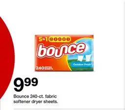Target Bounce 240-ct. fabric softener dryer sheets offer