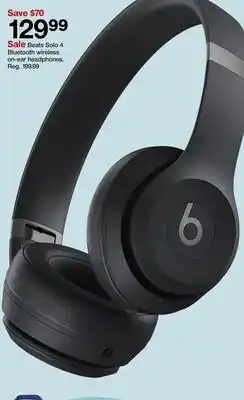 Target Beats Solo 4 Bluetooth wireless on-ear headphones offer