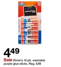 Target Elmer's 12-pk. washable purple glue sticks offer