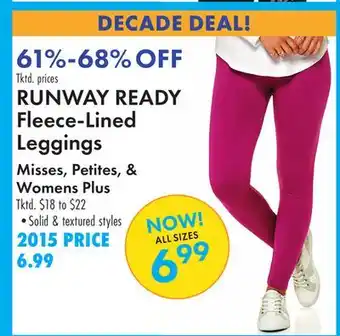 Boscov's RUNWAY READY Fleece-Lined Leggings offer