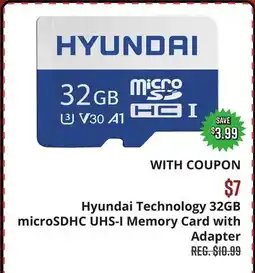 Big 5 Hyundai Technology 32GB microSDHC UHS-I Memory Card with Adapter offer