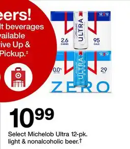 Target Select Michelob Ultra 12-pk. light & nonalcoholic beer† offer