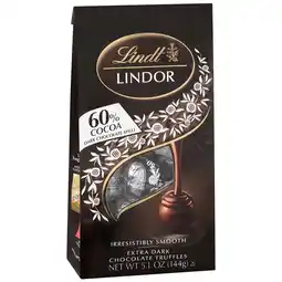 Walgreens Lindor 60% Extra Dark Chocolate Truffles Bag offer