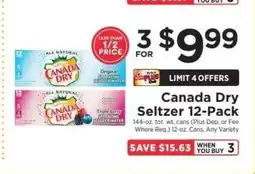 ShopRite Canada Dry Seltzer 12-Pack offer