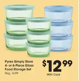 Kroger Pyrex Simply Store 4- or 6-Piece Glass Food Storage Set offer