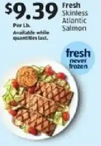 Aldi Fresh skinless atlantic salmon offer
