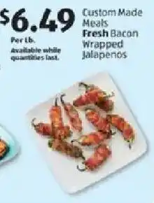 Aldi Custom Made Meals Fresh Bacon Wrapped Jalapenos offer