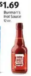 Aldi Burman's Hot Sauce offer