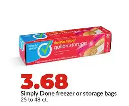 Hy-Vee Simply Done freezer or storage bags offer
