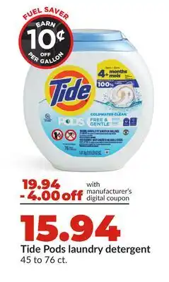 Hy-Vee Tide Pods laundry detergent offer