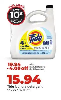 Hy-Vee Tide laundry detergent offer