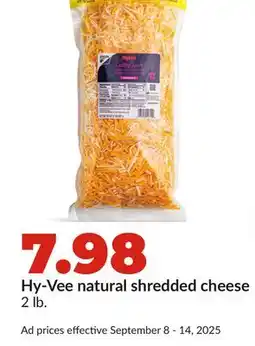 Hy-Vee Hy-Vee natural shredded cheese offer