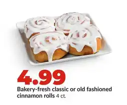 Hy-Vee Bakery-fresh classic or old fashioned cinnamon rolls offer