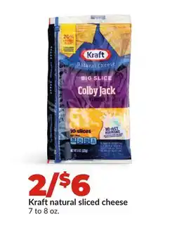 Hy-Vee Kraft natural sliced cheese offer