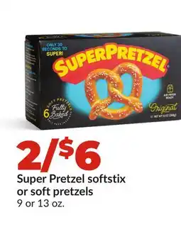 Hy-Vee Super Pretzel softstix or soft pretzels offer
