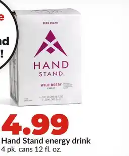 Hy-Vee Hand Stand energy drink offer