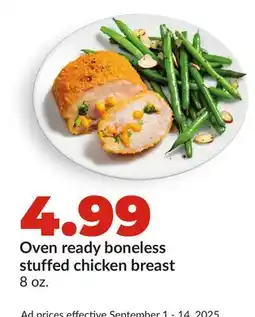 Hy-Vee Oven ready boneless stuffed chicken breast offer