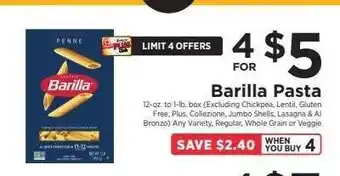 ShopRite Barilla Pasta offer