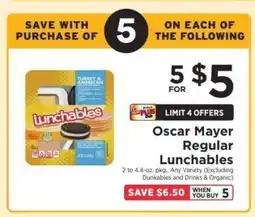 ShopRite Oscar Mayer Regular Lunchables offer