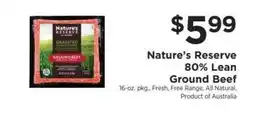 ShopRite Nature's Reserve 80% Lean Ground Beef offer