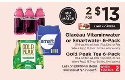 ShopRite Glacéau Vitaminwater or Smartwater 6-Pack offer