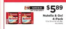 ShopRite nutella & go 4-Pack offer