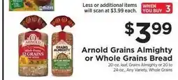 ShopRite Arnold Grains Almighty or Whole Grains Bread offer