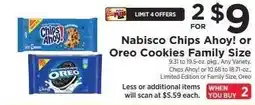 ShopRite Nabisco Chips Ahoy! or Oreo Cookies Family Size offer